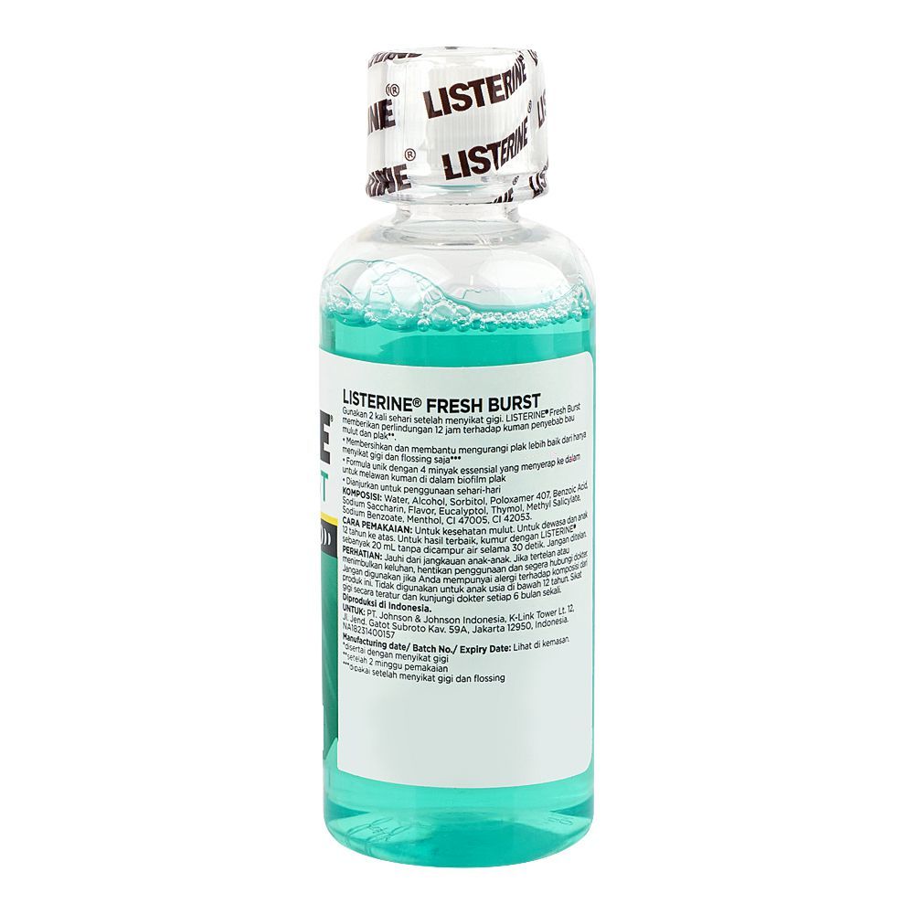 Listerine Fresh Burst Mouth Wash, 100ml Thai - Image 2