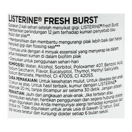 Listerine Fresh Burst Mouth Wash, 100ml Thai - Image 3