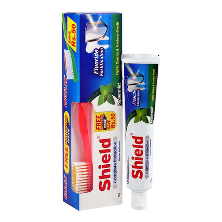 Shield Complete Protection Peppermint Fluoride Toothpaste, 70g Brush Pack - Main Image