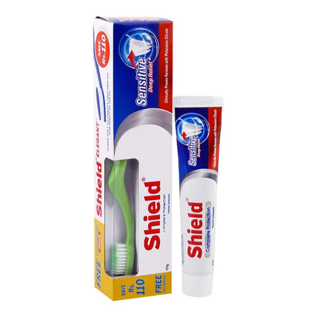 Shield Complete Protection Sensitive Deep Relief Fluoride Toothpaste, 65g Brush Pack - Main Image
