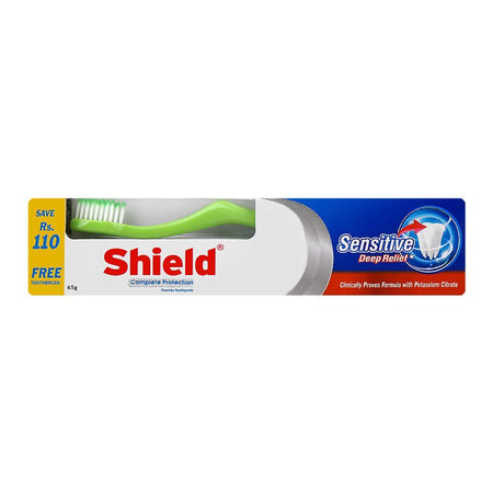 Shield Complete Protection Sensitive Deep Relief Fluoride Toothpaste, 65g Brush Pack - Image 3