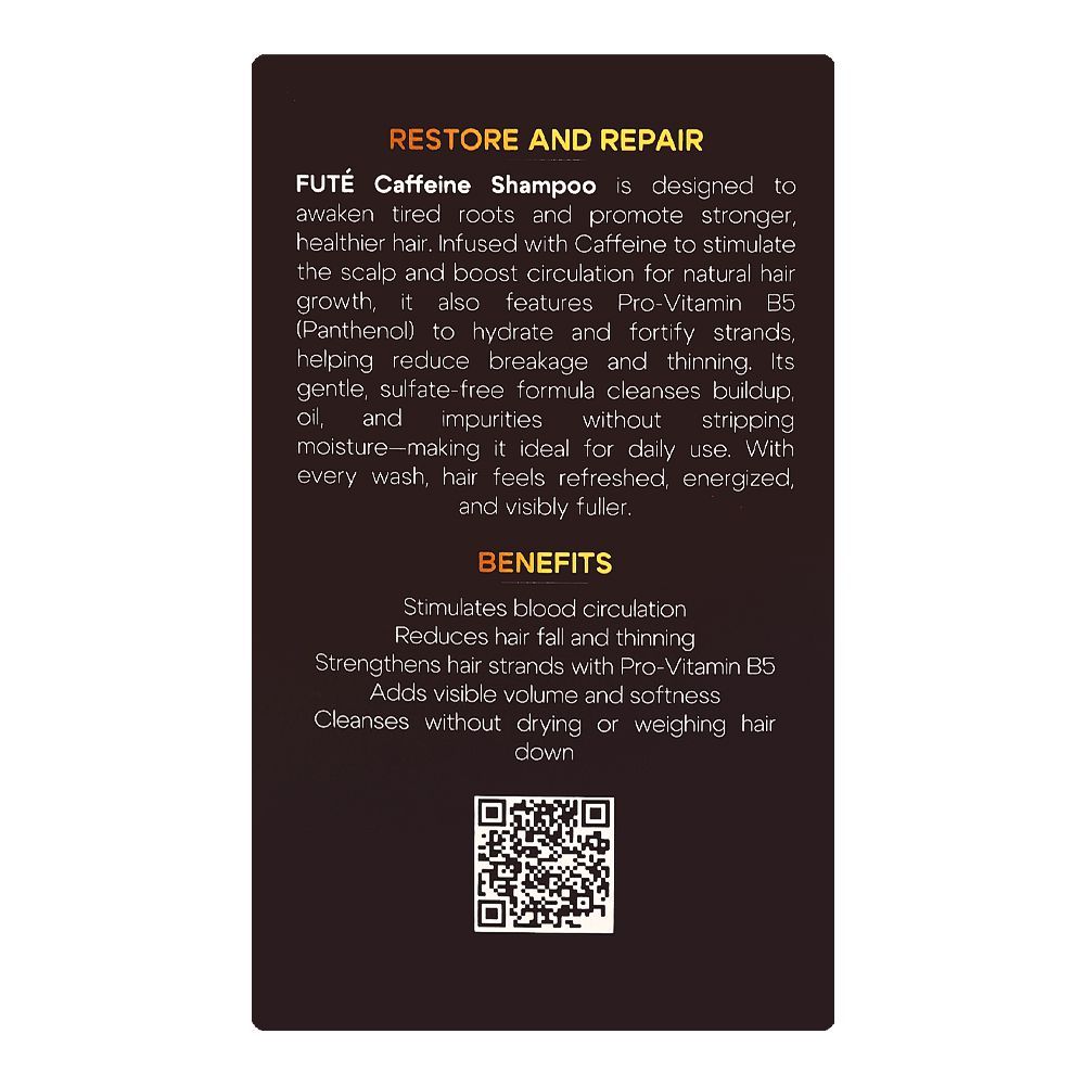 Fute Amla, Argan & Olive Oil Caffeine Shampoo, 300ml - Image 3