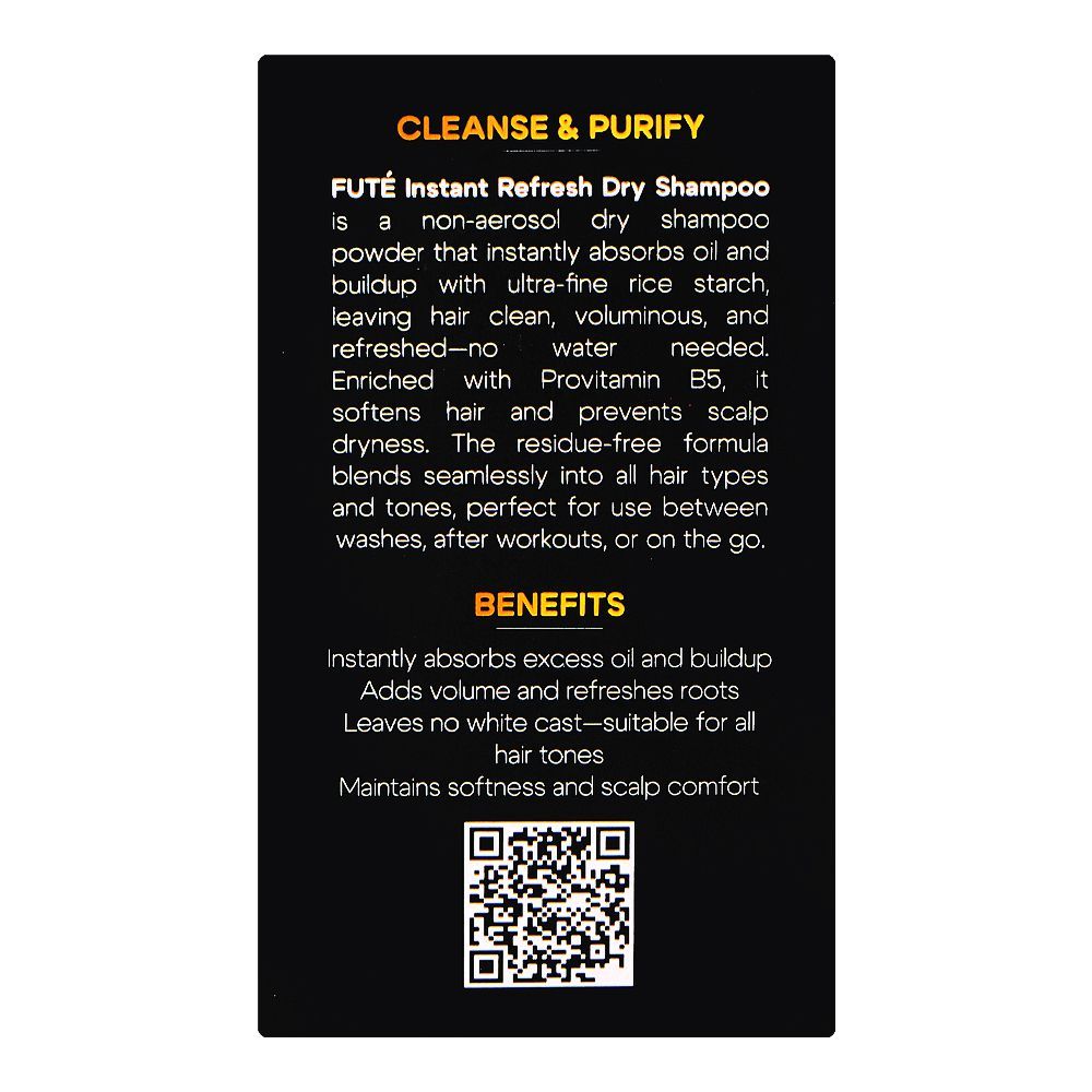 Fute Corn Starch, Biotin & Vitamin B5 Instant Refresh Dry Shampoo, 50g - Image 2