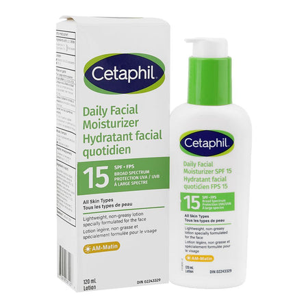 Cetaphil Daily Facial Moisturizer, Paraben & Fragrance Free, SPF 15, Broad Spectrum, All Skin Types, 120ml - Main Image