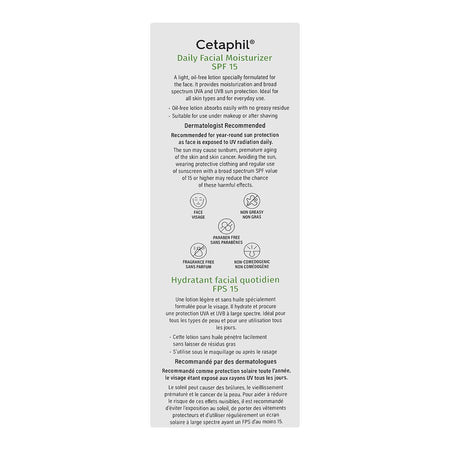 Cetaphil Daily Facial Moisturizer, Paraben & Fragrance Free, SPF 15, Broad Spectrum, All Skin Types, 120ml - Image 2