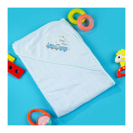 TG Kids Center Baby Roll Wrapping Sheet, Sky Blue Lining Choo Choo - Image 2