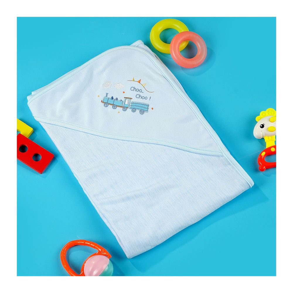 TG Kids Center Baby Roll Wrapping Sheet, Sky Blue Lining Choo Choo - Image 2