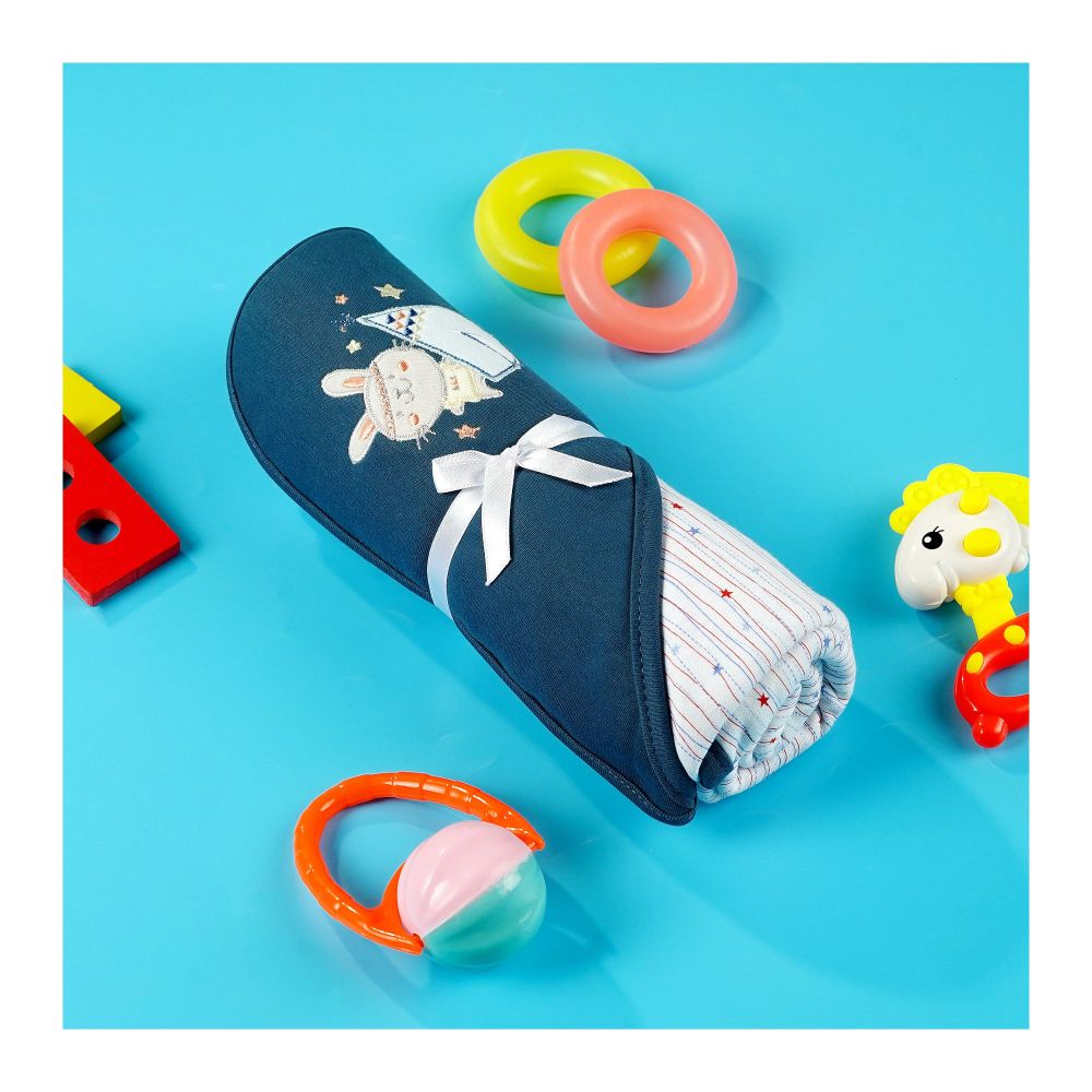 TG Kids Center Baby Roll Wrapping Sheet, Sky Blue Polar White - Main Image