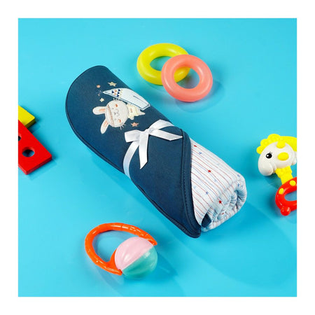 TG Kids Center Baby Roll Wrapping Sheet, Sky Blue Polar White - Main Image