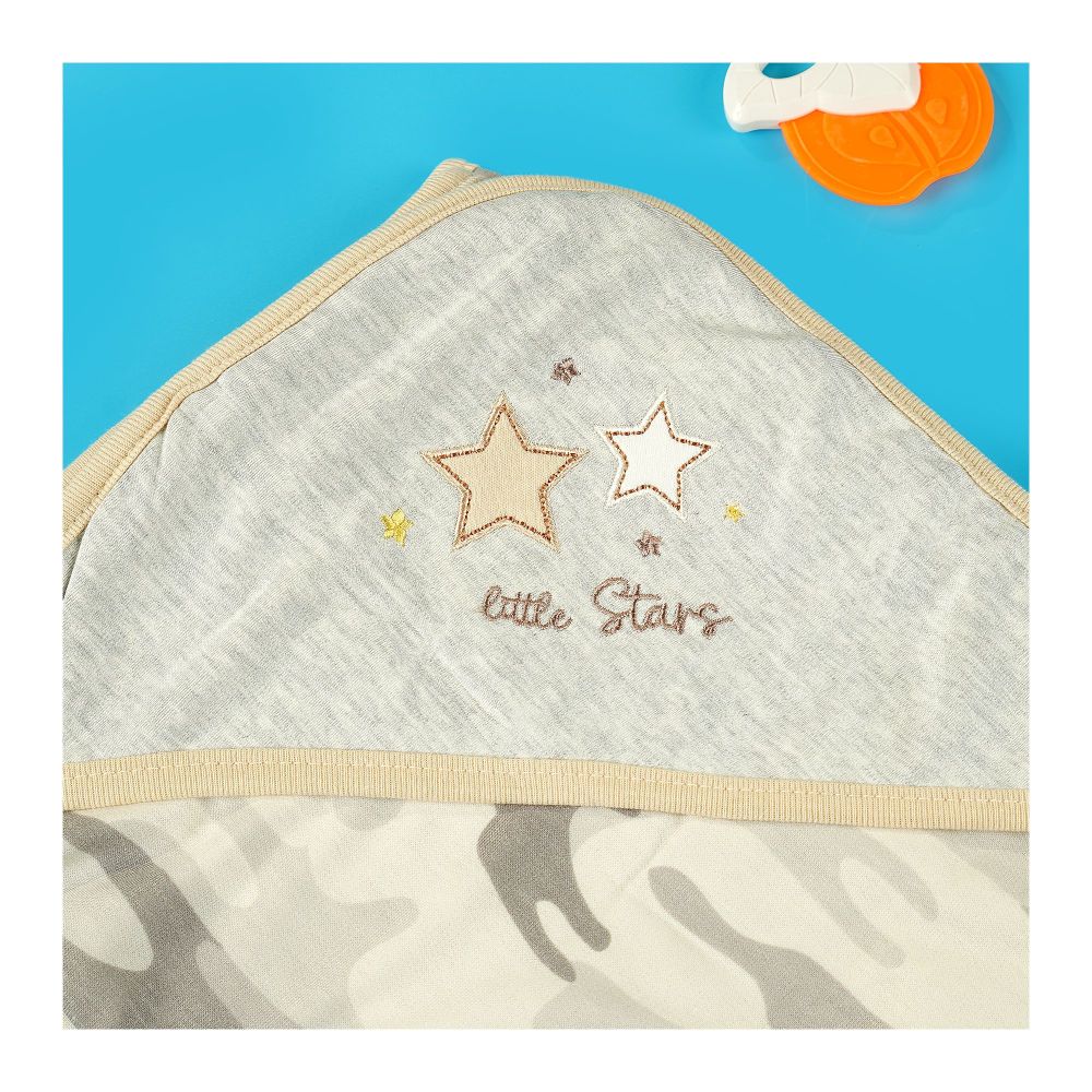 TG Kids Center Baby Roll Wrapping Sheet, Gray Commando Stars - Image 3