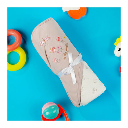 TG Kids Center Baby Roll Wrapping Sheet, Light Purple And White In The Garden - Main Image