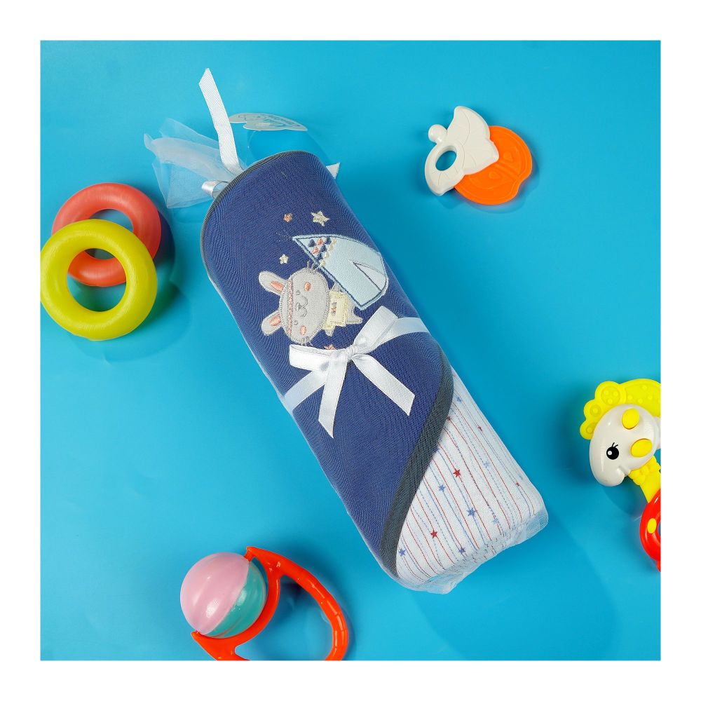 TG Kids Center Baby Roll Wrapping Sheet, Blue And White Stars - Main Image