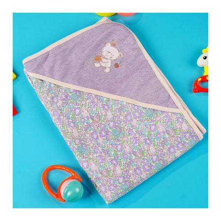 TG Kids Center Baby Roll Wrapping Sheet, Purple Flowers Print - Image 2
