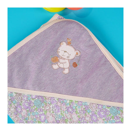 TG Kids Center Baby Roll Wrapping Sheet, Purple Flowers Print - Image 3