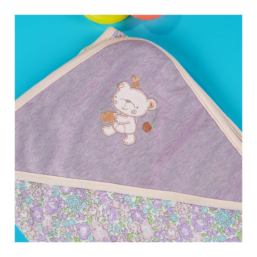 TG Kids Center Baby Roll Wrapping Sheet, Purple Flowers Print - Image 3