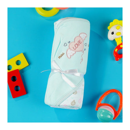 TG Kids Center Baby Roll Wrapping Sheet, Sea Green Mini Love Heart - Main Image