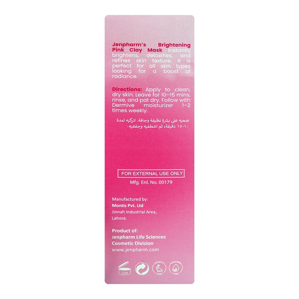 Jen Pharm Brightening Pink Clay Mask, Ascorbic Acid, Aloe Vera, For All Types Of Skin, 40g - Image 7