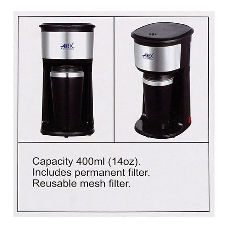 Anex Deluxe Coffee Maker, 600W, 220-240V, 400ml Capacity, AG-802 - Image 6