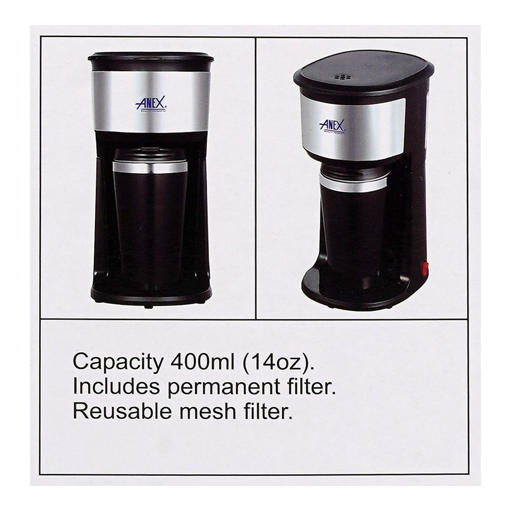 Anex Deluxe Coffee Maker, 600W, 220-240V, 400ml Capacity, AG-802 - Image 6