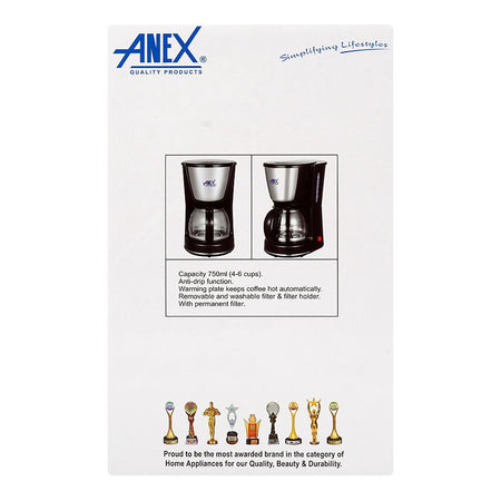 Anex Deluxe Coffee Maker, 550W, 220-240V, 750ml Capacity, AG-801 - Image 5