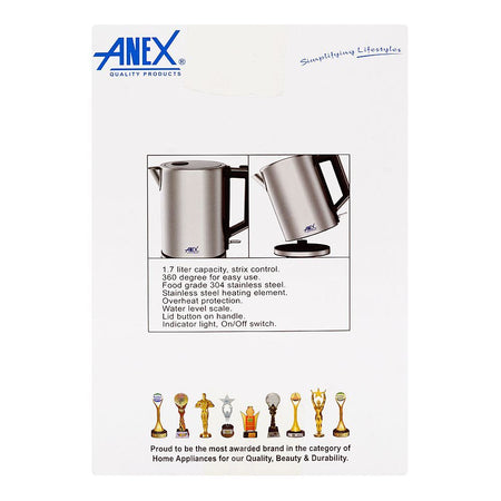 Anex Deluxe Kettle, 1850-2200W, 22-240V, 1.7 Liter Capacity, AG-4071 - Image 5