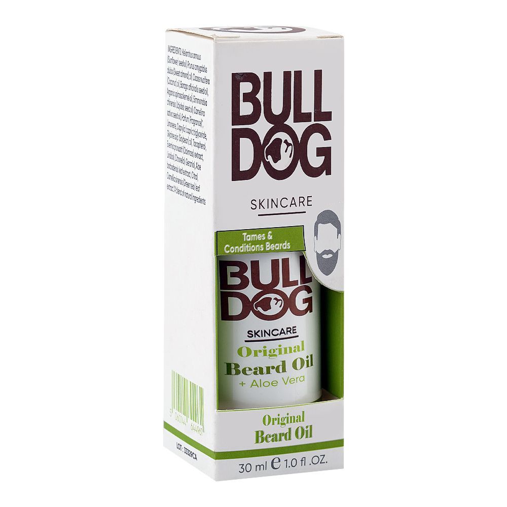 Bull Dog Skin Care Tames & Condition Original Beard Oil, Aloe Vera, Jojoba Seed Oil, 30ml - Main Image