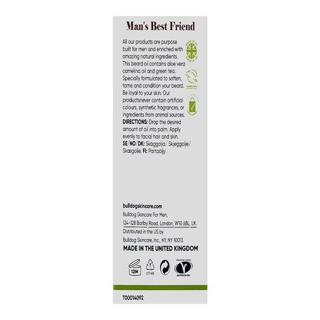 Bull Dog Skin Care Tames & Condition Original Beard Oil, Aloe Vera, Jojoba Seed Oil, 30ml - Image 3