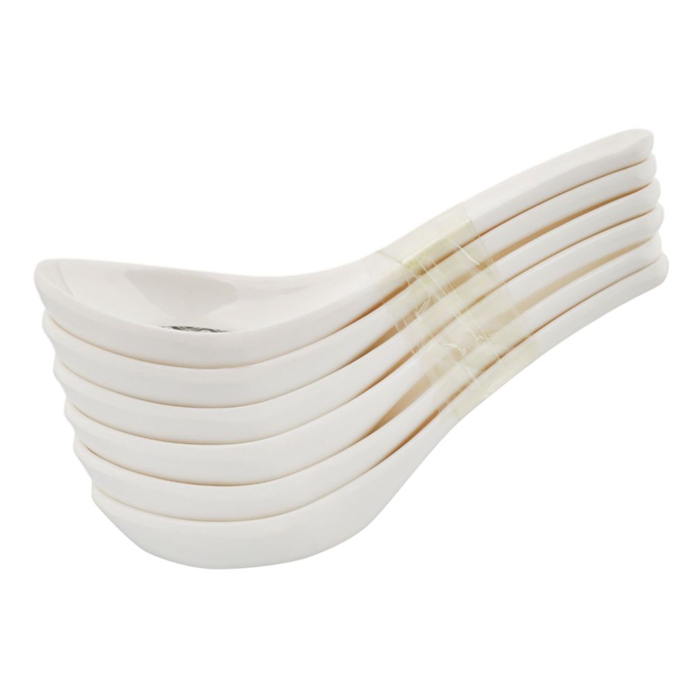 Sky Melamine Soup Spoon, New Black, 6-Pack - Image 2