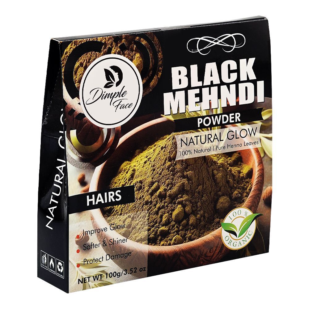 Dimple Face Natural Glow Black Mehndi Powder, 100g, DF-145 - Main Image