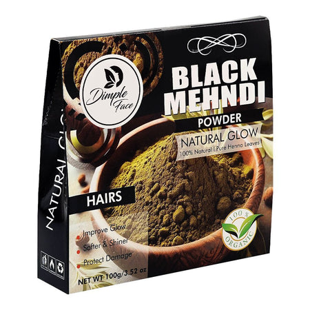 Dimple Face Natural Glow Black Mehndi Powder, 100g, DF-145 - Main Image