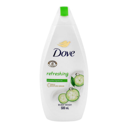 Dove Refreshing Cucumber & Green Tea Triple Moisture Serum Body Wash, 500ml - Main Image