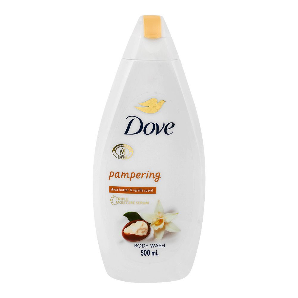 Dove Pampering Shea Butter & Vanilla Scent Triple Moisture Serum Body Wash, 500ml - Main Image