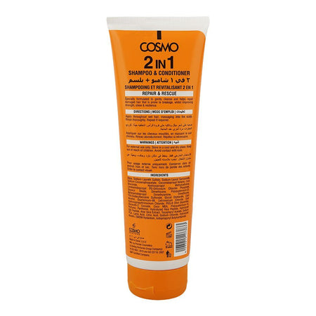 Cosmo Repair & Rescue 2-In-1 Shampoo & Conditioner, Aloe Vera, Citric Acid, For Damaged Hair, 275ml - Image 2