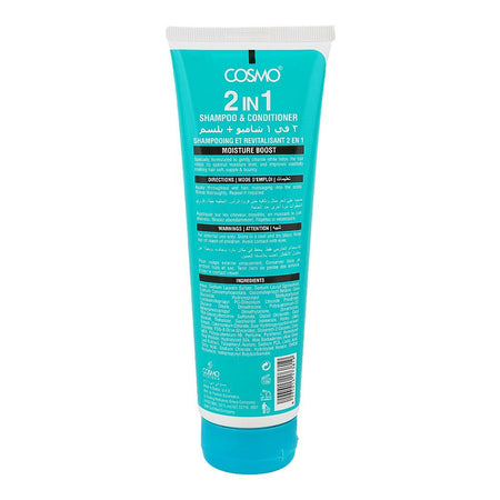 Cosmo Moisture Boost 2-In-1 Shampoo & Conditioner, Aloe Vera, For Dull & Dry Hair, 275ml - Image 2