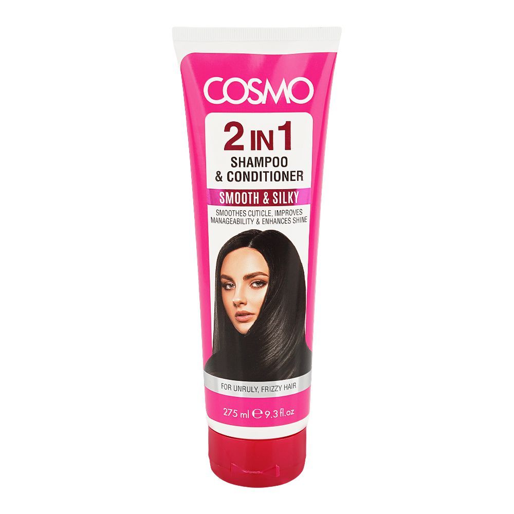 Cosmo Smooth & Silky 2-In-1 Shampoo & Conditioner, Aloe Vera, Citric Acid, 275ml - Main Image