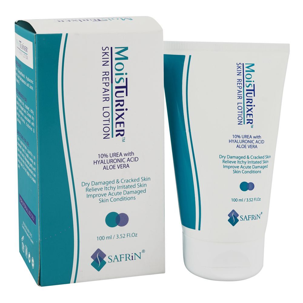 Safrin Moisturizer Skin Repair Lotion 10% Hyaluronic Acid, Aloe Vera, For Dry & Damaged Skin, 100ml - Main Image