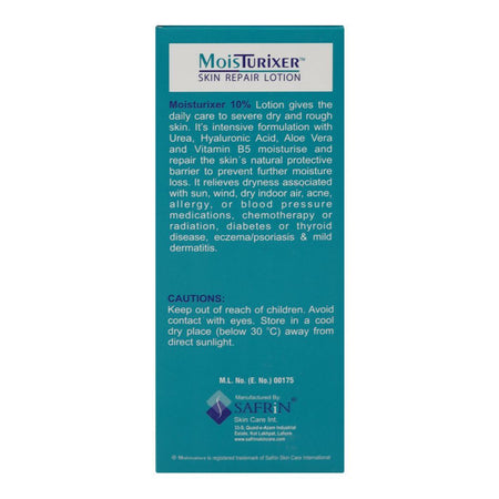 Safrin Moisturizer Skin Repair Lotion 10% Hyaluronic Acid, Aloe Vera, For Dry & Damaged Skin, 100ml - Image 2
