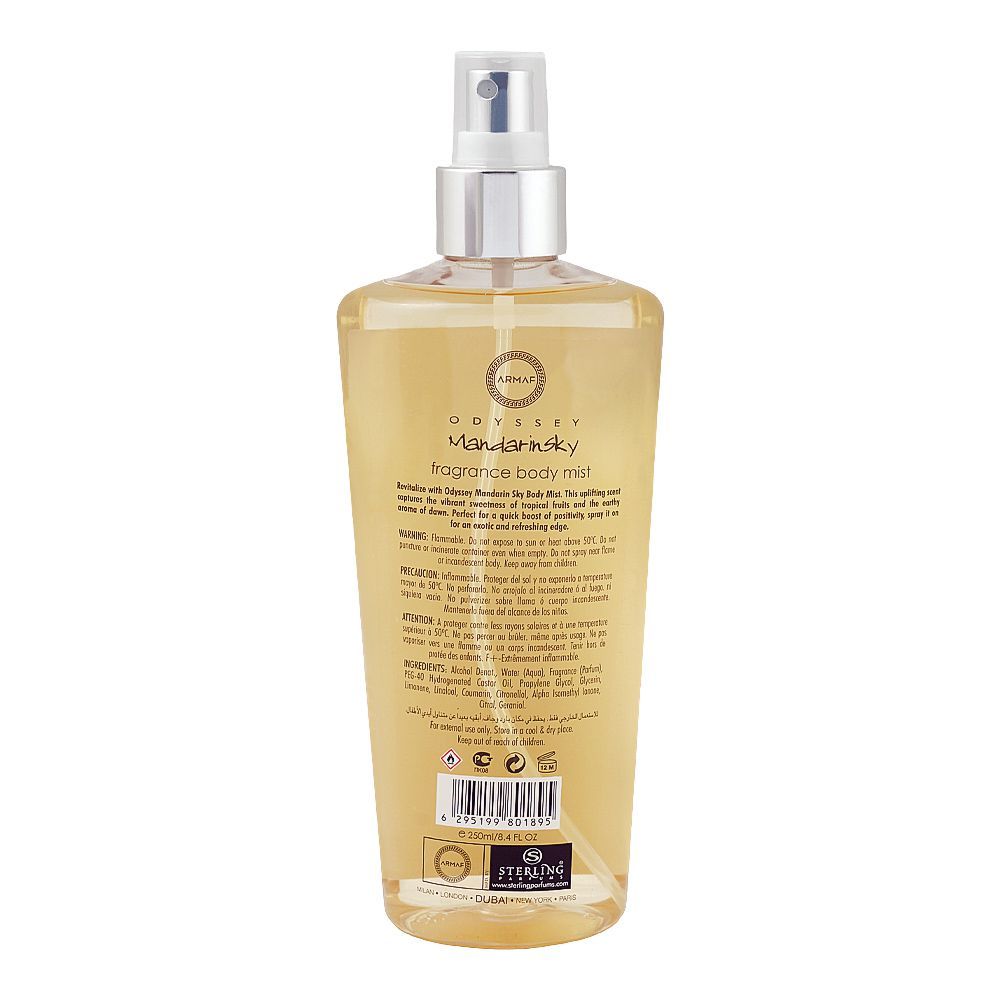 Armaf Odyssey Mandarin Sky For Men Fragrance Body Mist, 250ml - Image 2