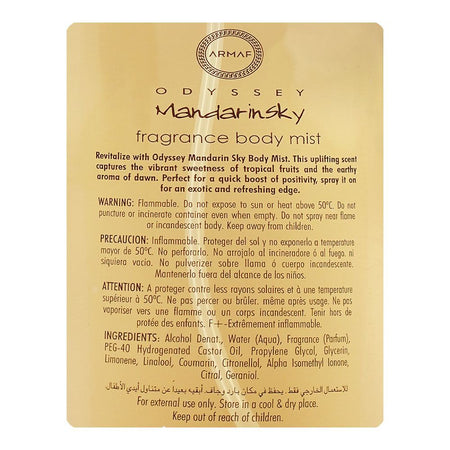 Armaf Odyssey Mandarin Sky For Men Fragrance Body Mist, 250ml - Image 3