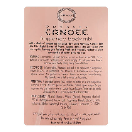 Armaf Odyssey Mandarin Candee Special Edition Fragrance Body Mist, For Women, 250ml - Image 3