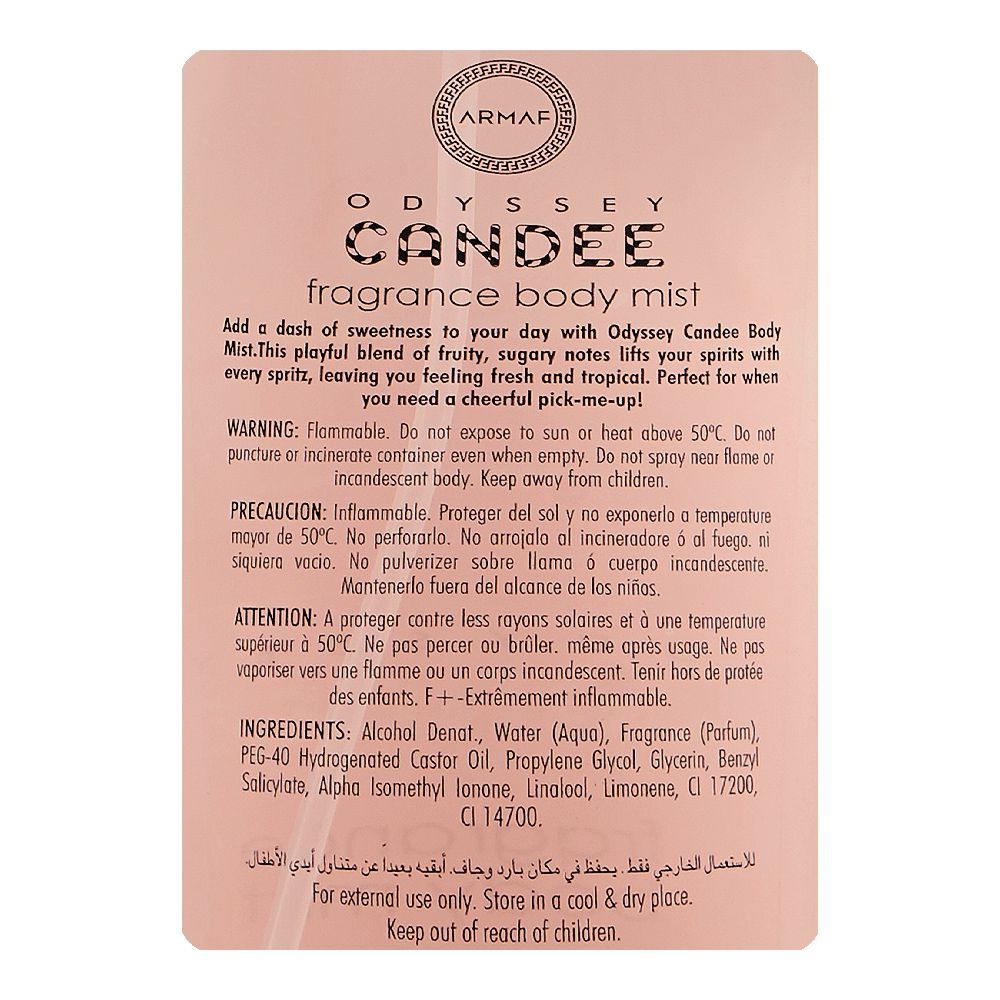 Armaf Odyssey Mandarin Candee Special Edition Fragrance Body Mist, For Women, 250ml - Image 3