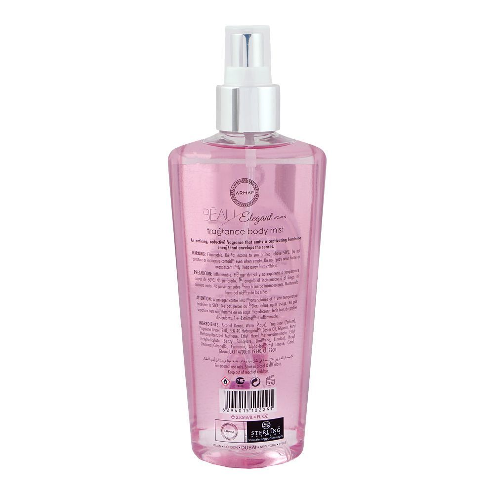 Armaf Beau Elegant Woman Fragrance Body Mist, For Women, 250ml - Image 2
