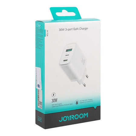 Joyroom 30W 3-Port Gan Fast Charger, White, JR-TG6 - Image 2