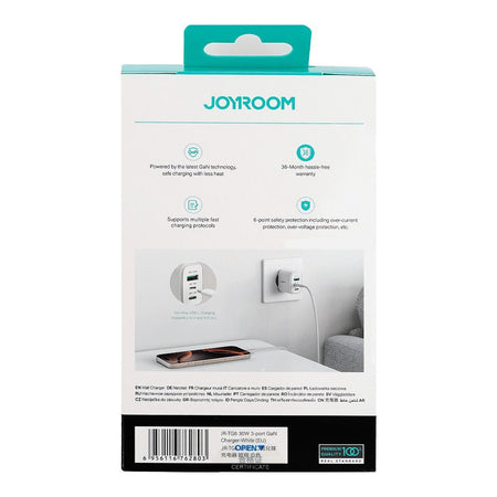 Joyroom 30W 3-Port Gan Fast Charger, White, JR-TG6 - Image 3