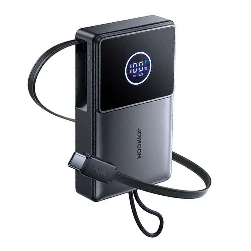 Joyroom 22.5W Elva Series Mini Power Bank, 10000mAh With Built-in Retractable Cable, Black, JR-PR1 - Main Image