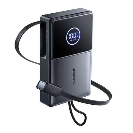 Joyroom 22.5W Elva Series Mini Power Bank, 10000mAh With Built-in Retractable Cable, Black, JR-PR1 - Main Image