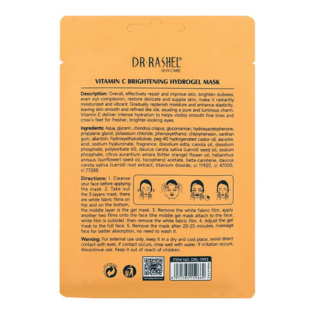 Dr. Rashel Vitamin C Brightening Hydro Gel Mask, Glycerin, Ascorbic Acid, For Radiant Skin, 33g - Image 2