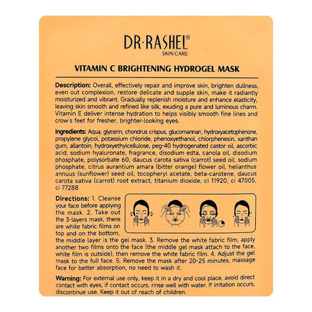 Dr. Rashel Vitamin C Brightening Hydro Gel Mask, Glycerin, Ascorbic Acid, For Radiant Skin, 33g - Image 3