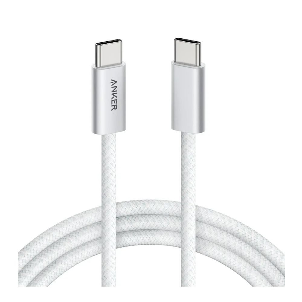 Anker Zolo 240W USB-C To USB-C Cable, 6ft, Braided White, A8060H22 - Main Image