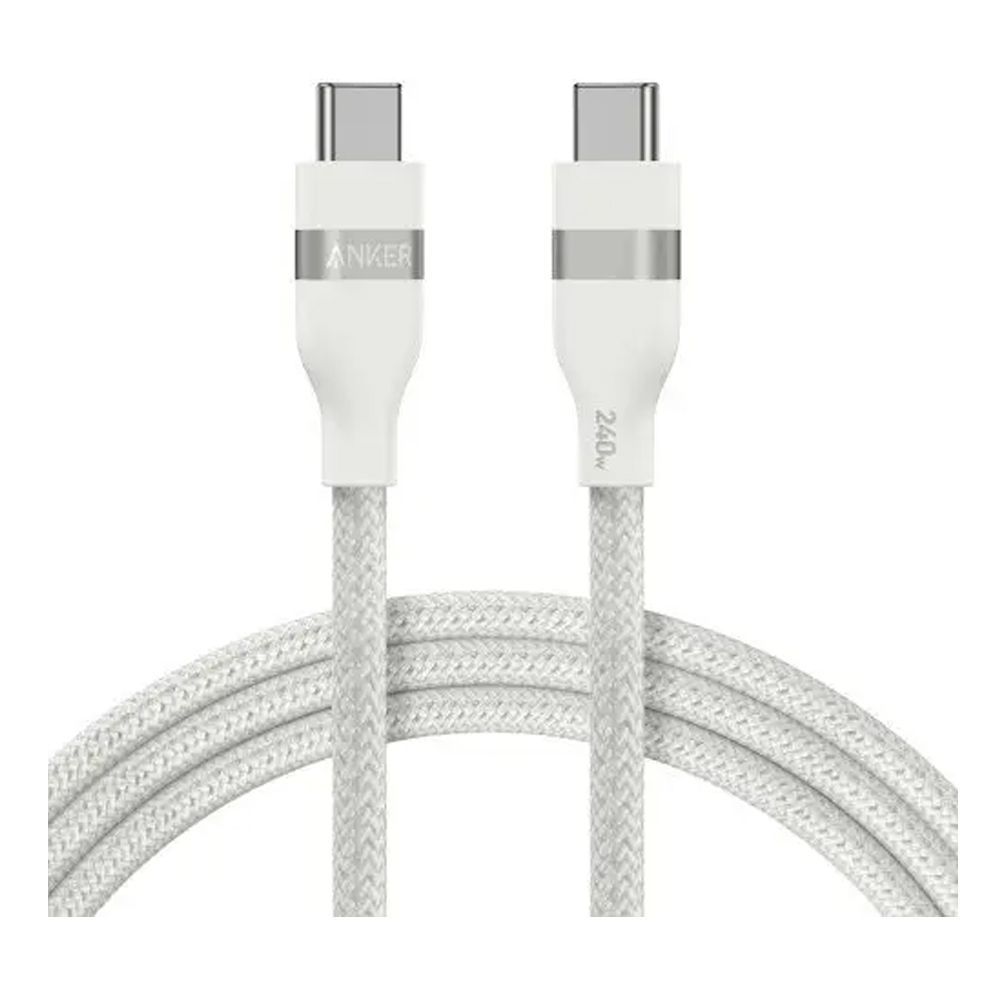 Anker 240W USB-C To USB-C Cable, 3ft, Upcycled Braided, White, A82E2H21 - Main Image